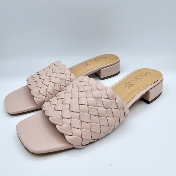 NEW Rachel Zoe Nerida Blush Pink Woven Slides Sandals size 7 - Picture 1 of 11